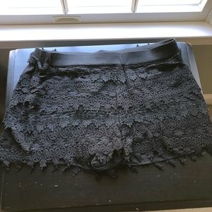 Black lace shorts from express